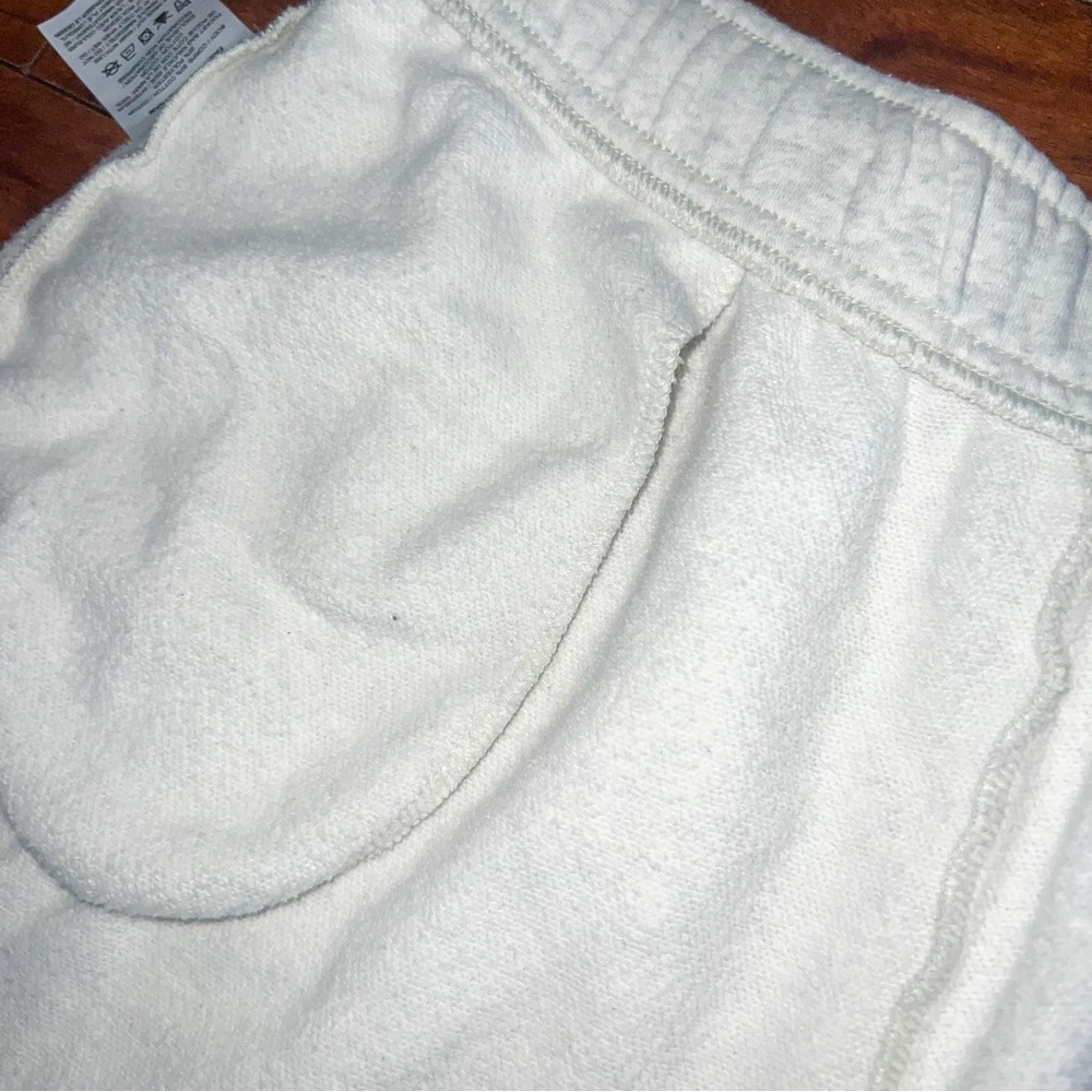 Nike Sportswear Club Fleece Mid-Rise Shorts - Oatmeal Heather/White, Size L - Picture 9 of 11
